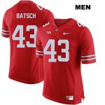 Men's NCAA Ohio State Buckeyes Ryan Batsch #43 College Stitched Authentic Nike Red Football Jersey YL20D52PT